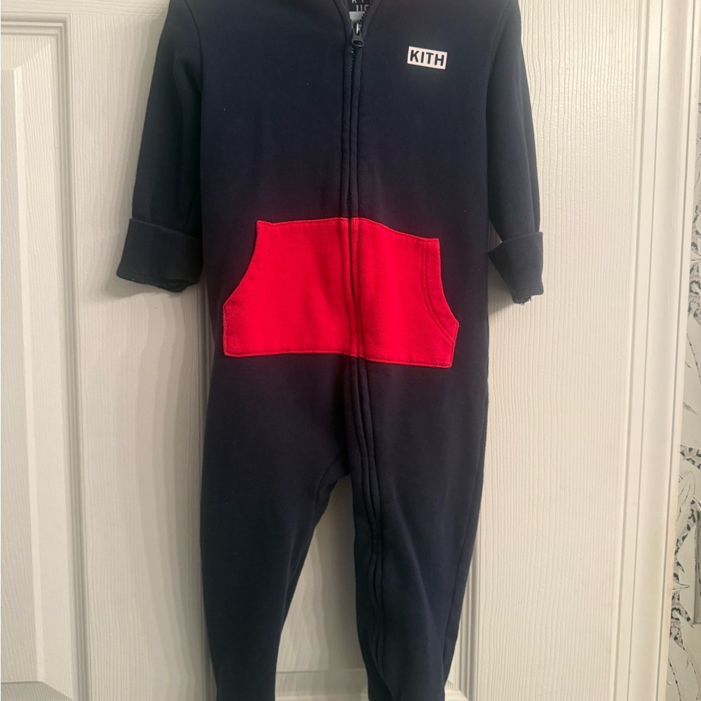 Kith Kids Navy and Red Onesie